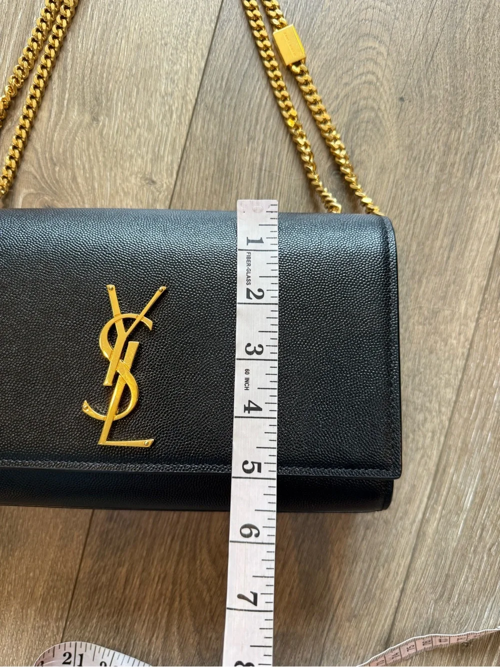 Saint Laurent Kate YSL Medium Leather Crossbody Bag in Black